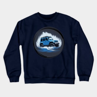 Jeep Off Road Vehicle Super Blue Crewneck Sweatshirt